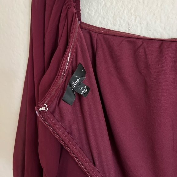 NWOT Feel the Romance Burgundy Off-the-Shoulder Maxi Dress! - Picture 5 of 7
